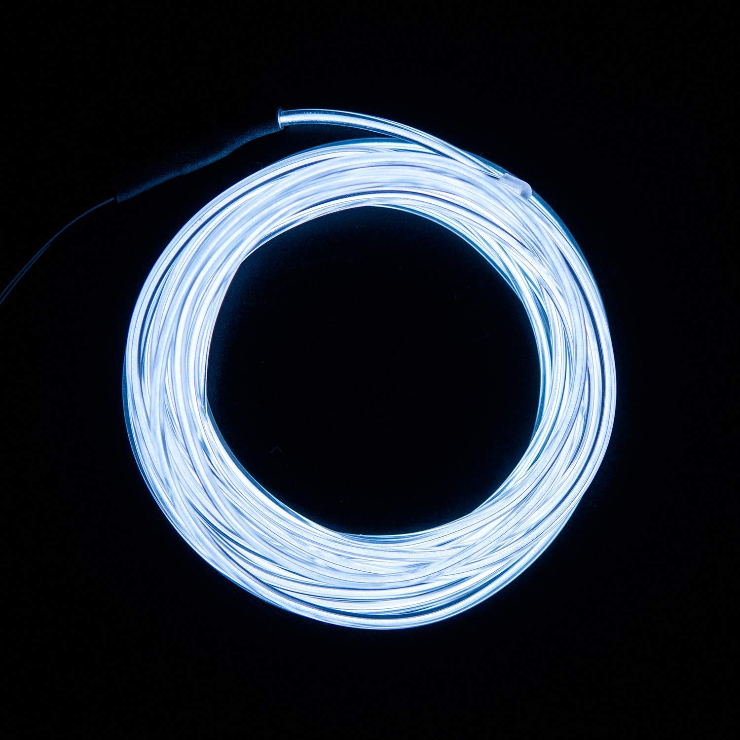 EL Wire Podazz neonowy świecący stroik elektroluminescencyjny przewód / taśma z drutu El, łatwiejsza w motoryzacyjnym wnętrzu, cosplay lub pokaz mody dekoracja EL światło na lato Halloween Boże Narodzenie przyjęcie (biały, 10 stóp)