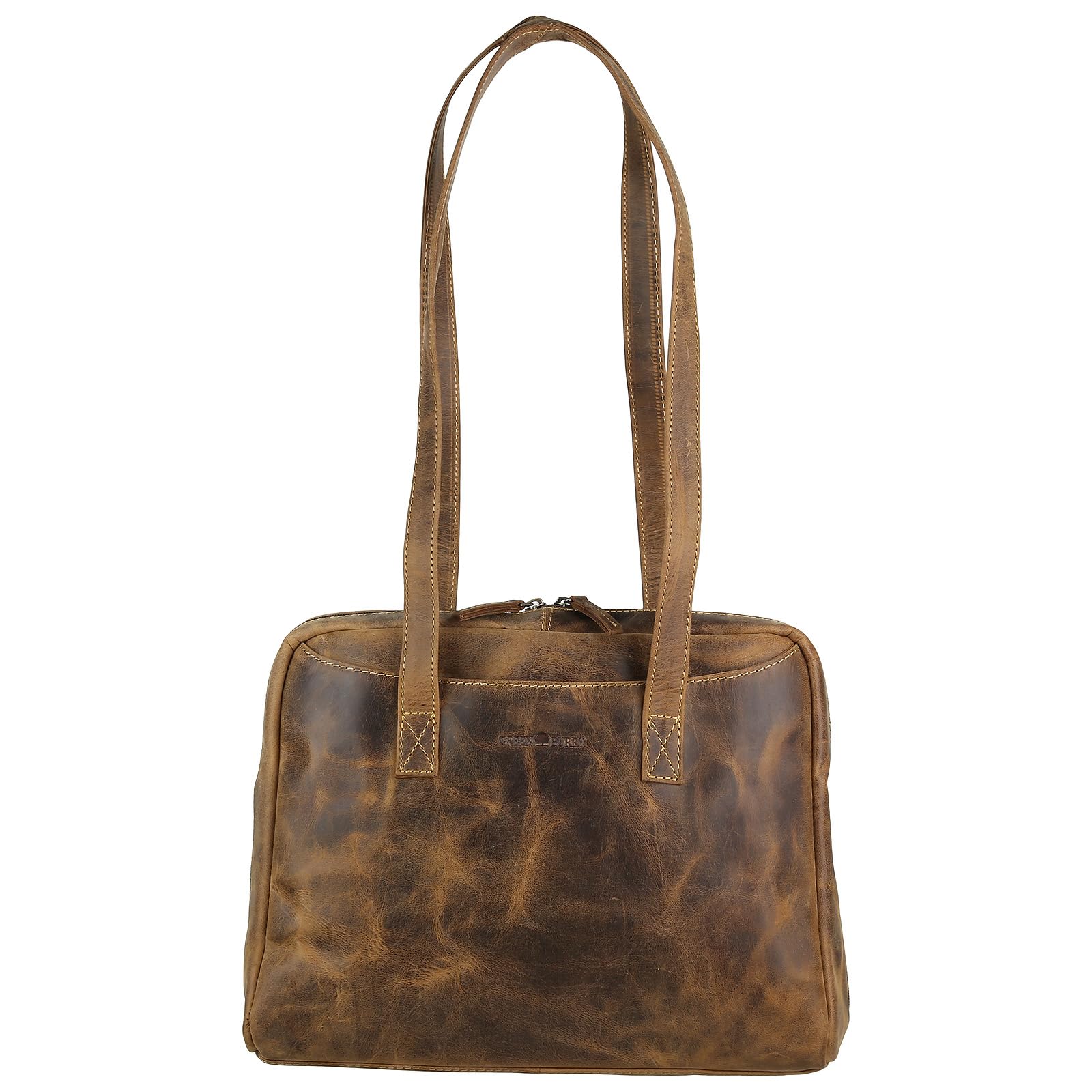 Greenburry Damen Vintage-Shopper Sattelbraun 35x27cm