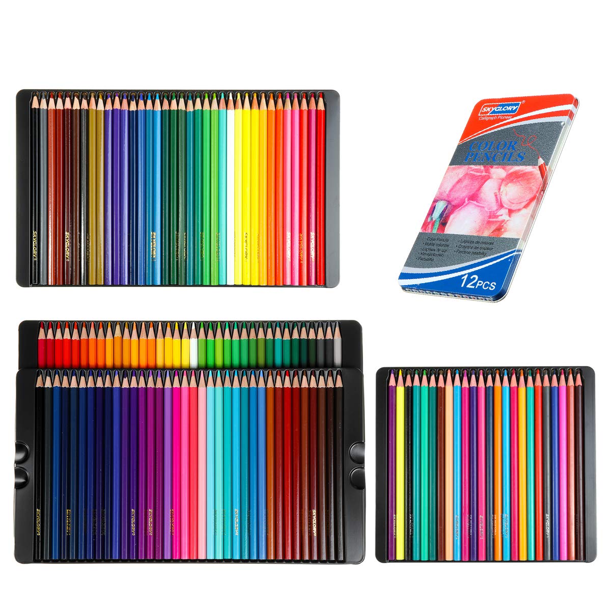 VIDOO 12/24/36/72 Couleurs Crayons De Couleur À l'huile Professionnels Ensemble Artiste Peinture Croquis Bois Couleur Crayon Fournitures d'art Scolaire - 72 Colors