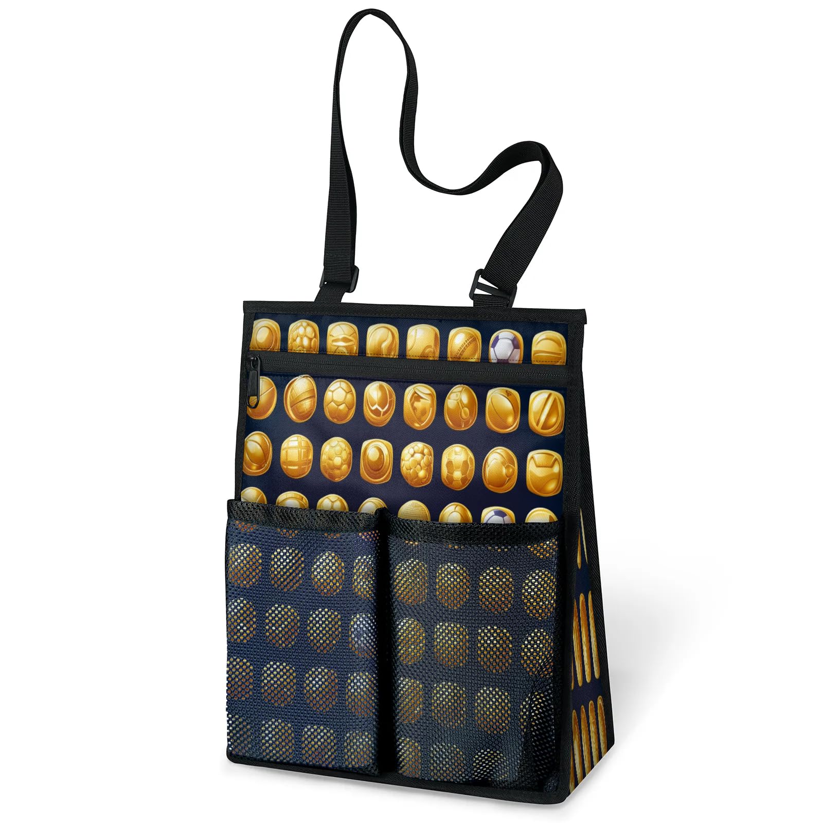 Ourtheme Sports Balls Portable Shower Bag for Travel Gym Camp Beach Tote Shower Caddy Bags Hanging Toiletry Organizer