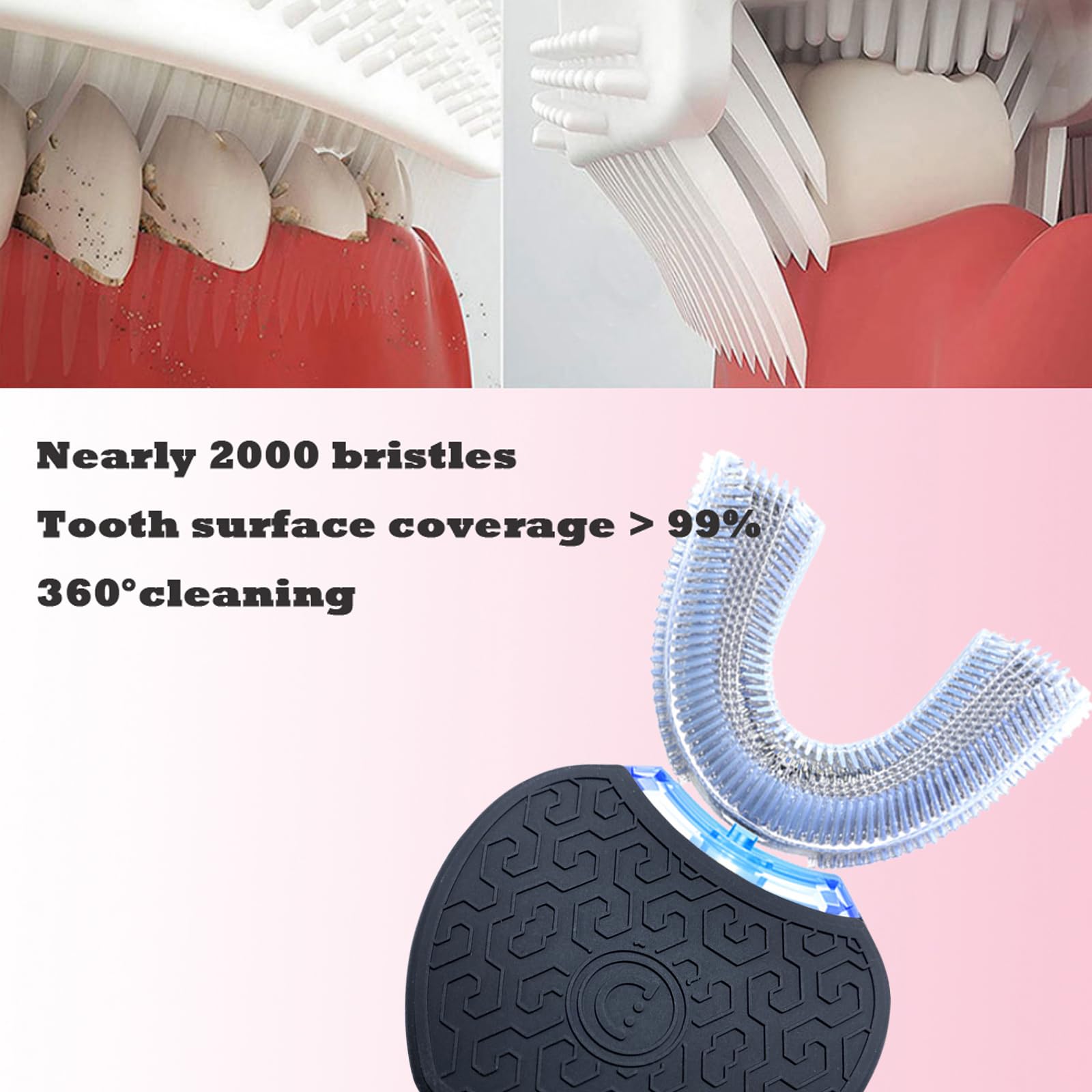 Amazon.co.jp: 電動歯ブラシ 音波振動歯ブラシ 自動歯磨き 360°U型