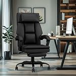 HapGIFT Big and Tall Office Chair with Footrest, Ergonomic Office Chair Computer with Headrest, High Back Desk Chair, Executive Reclining Chair for Adults, Home, 300Lbs, Black