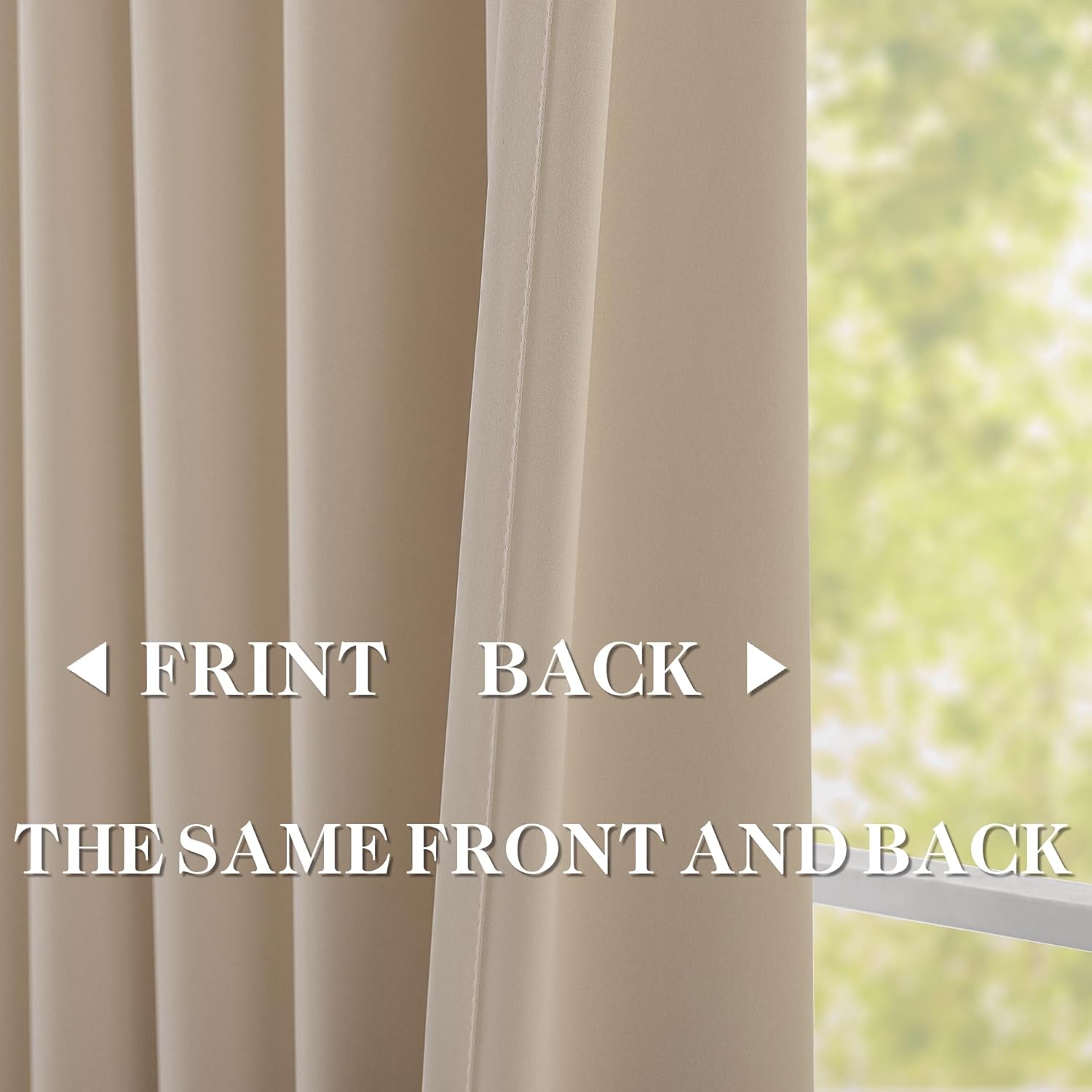 DONREN Sand 60 inch Wide Pinch Pleated Blackout Curtains with Hooks - 95 inch Length Room Darkening Thermal Insulated Window Curtain Panels for Patio Sliding Glass Door,Pack of 2