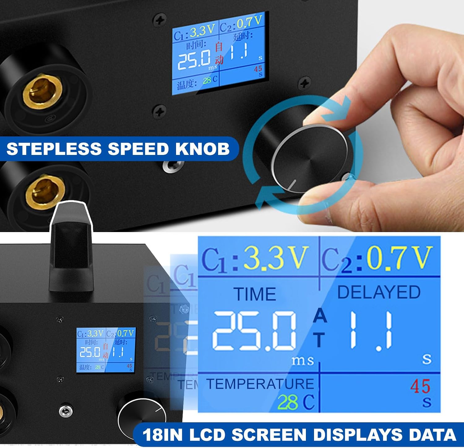 Digital Display Welding Equipment-Support Automatic/Pedal Control,Portable Battery Spot Welding Machine-spot Welding Pen with 4PCS Replacement core,for 0.1-0.3mm Nickel Strip Welding