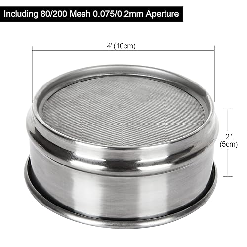 Miniatura 2 de 2 tamices de prueba de acero inoxidable 304, malla #200 de 0.003 in + malla #80 0.008 in de apertura de laboratorio estándar tamiz de prueba