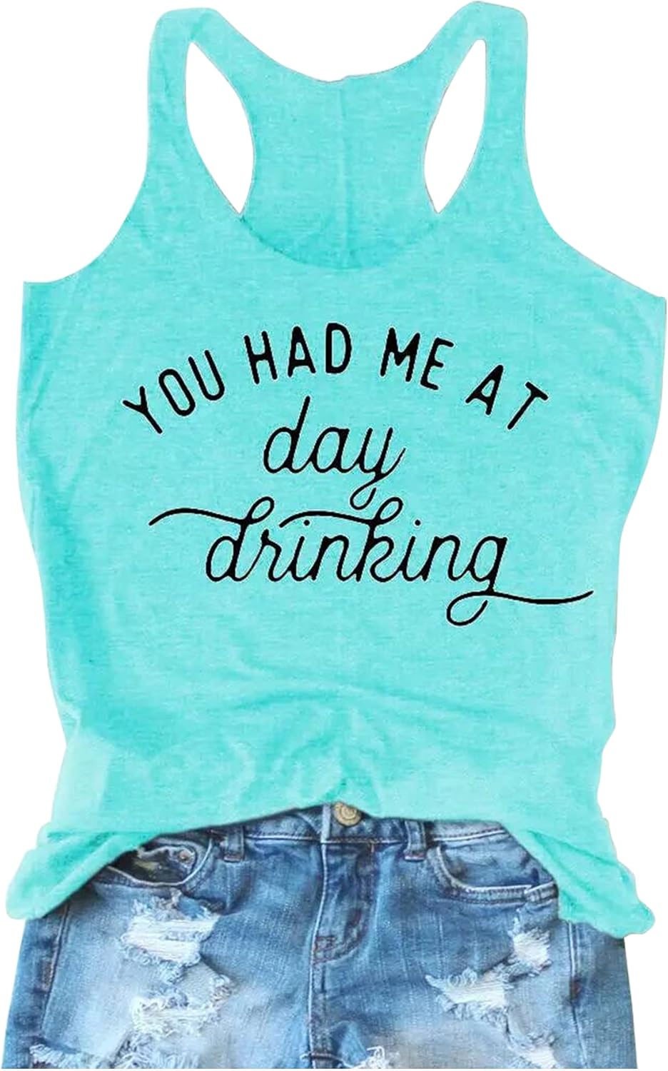 LANMERTREE Womens You Had Me at Day Drinking Tank Tops Adult Girls Summer Beach Funny Graphic Racerback Tanks Vest Sayings: Clothing