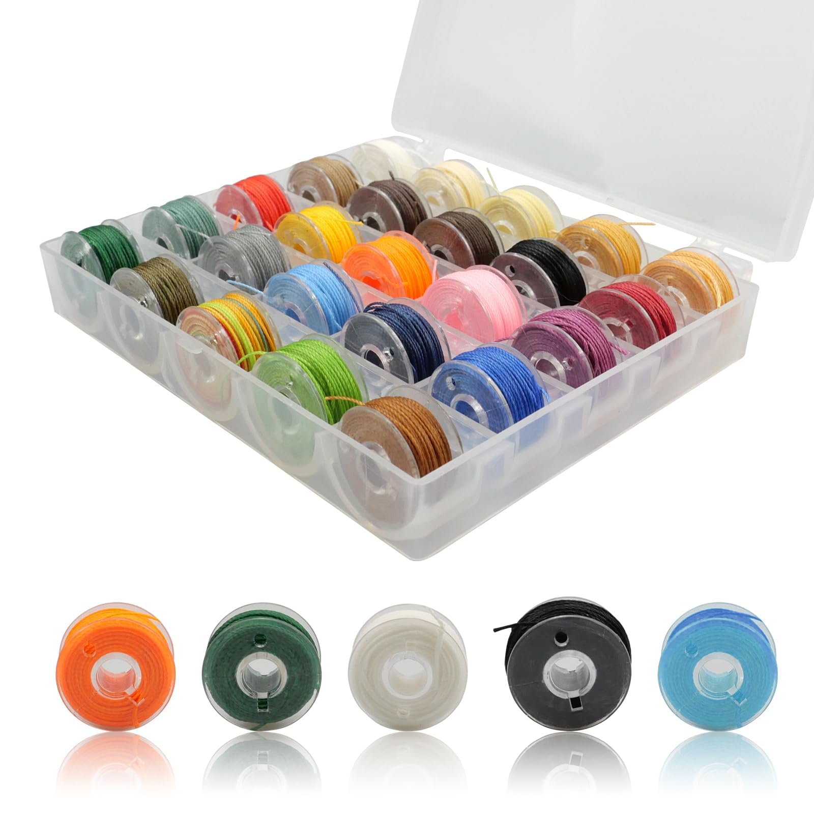 MytaYt 25 Colores Hilo Encerado para Pulseras Cuerda de Poliéster Encerado Hilos Encerados para Hacer Pulseras para Manualidades, Pulseras,Collares,Joyas,Costura 0,55 mm, 10 m/Rollo