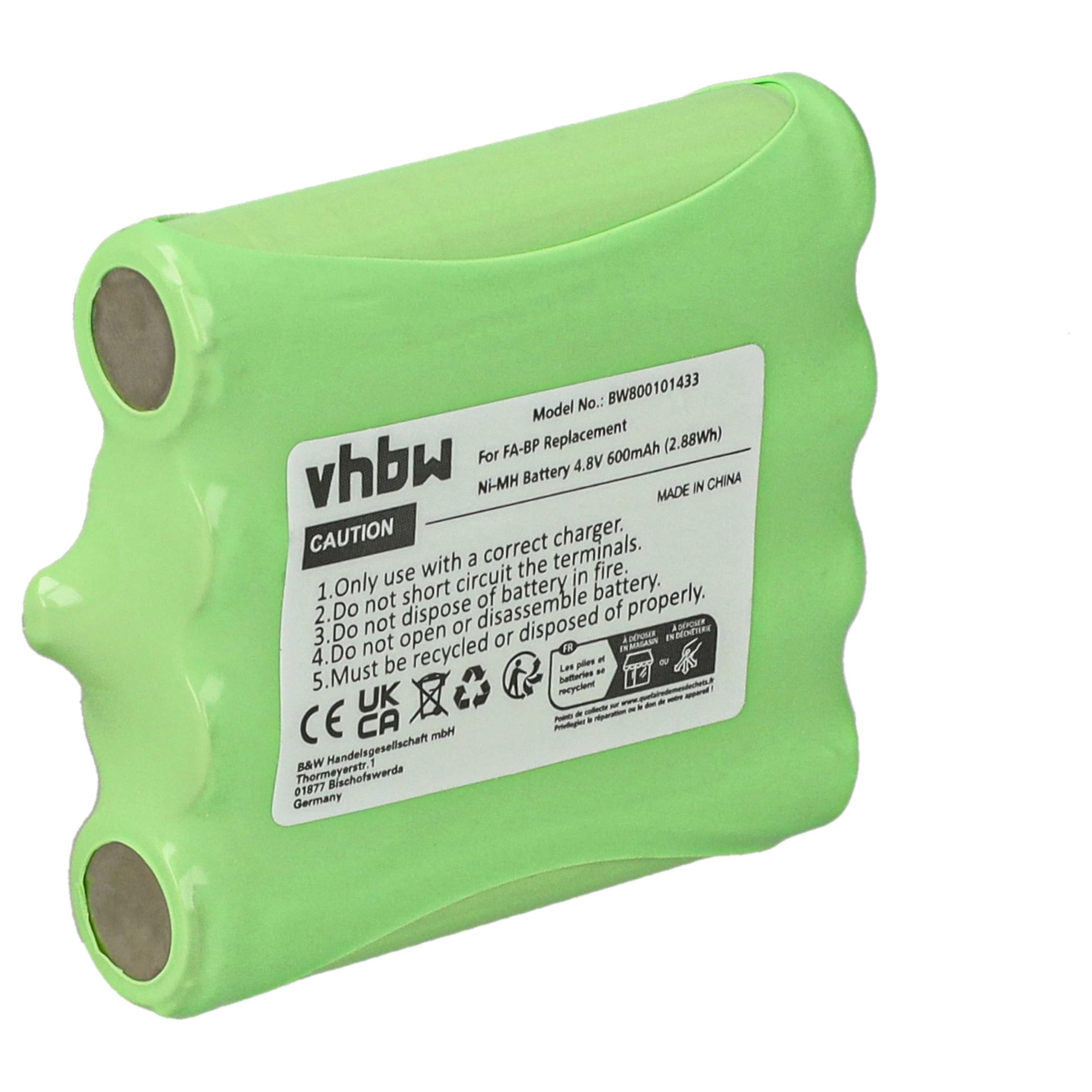 vhbw batteria compatibile con Audioline PMR Easy 012 radio (600mAh, 4,8V, NiMH)