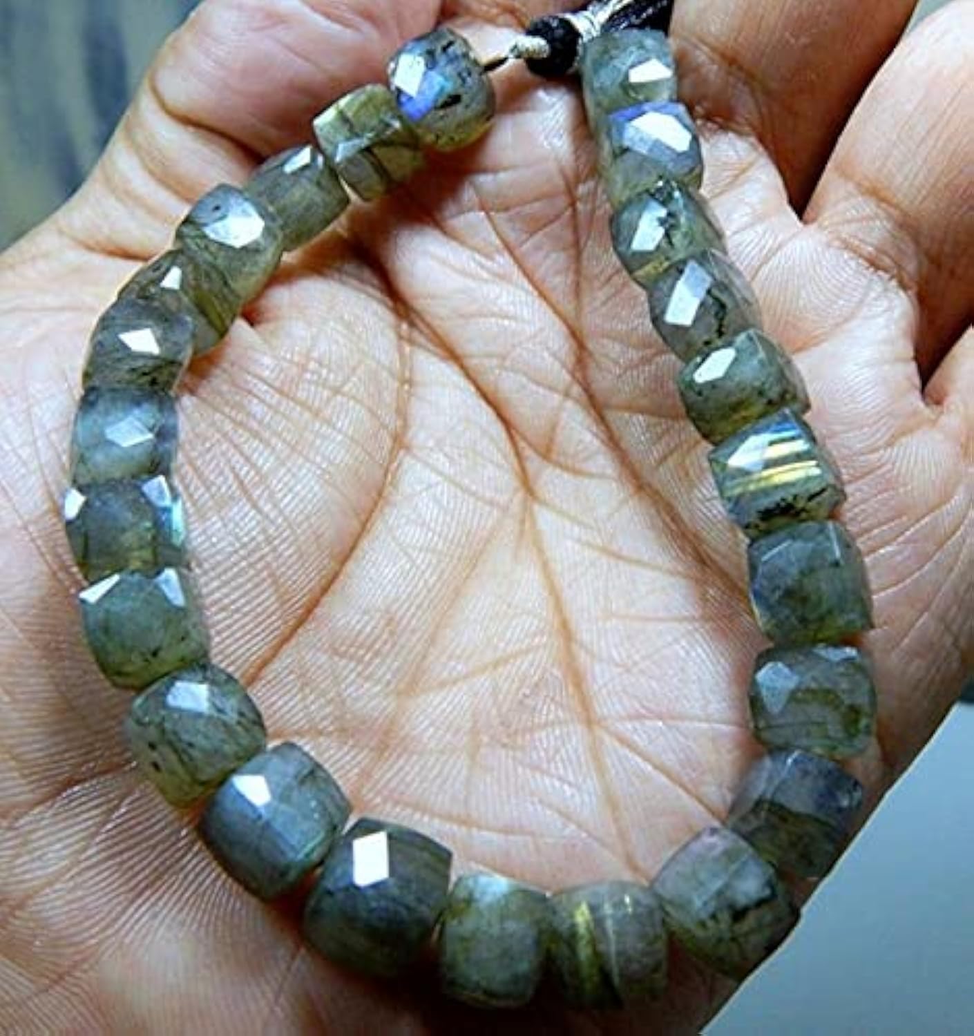 Perles pierre de lune grise naturelle 6x8mm LKBEADS pour fabriquer un bijou cadeau