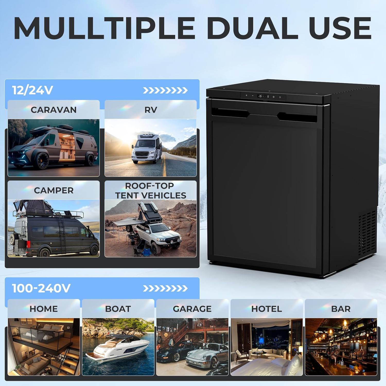 2.3 Cu Ft Mini Fridge with Freezer, Compressor Cooling(-4°F), APP Control, Energy Star Certified Table Top Fridge, Ultra Quiet Small Fridges for Bedrooms, Car, Dorm, Office, RV, Apartment