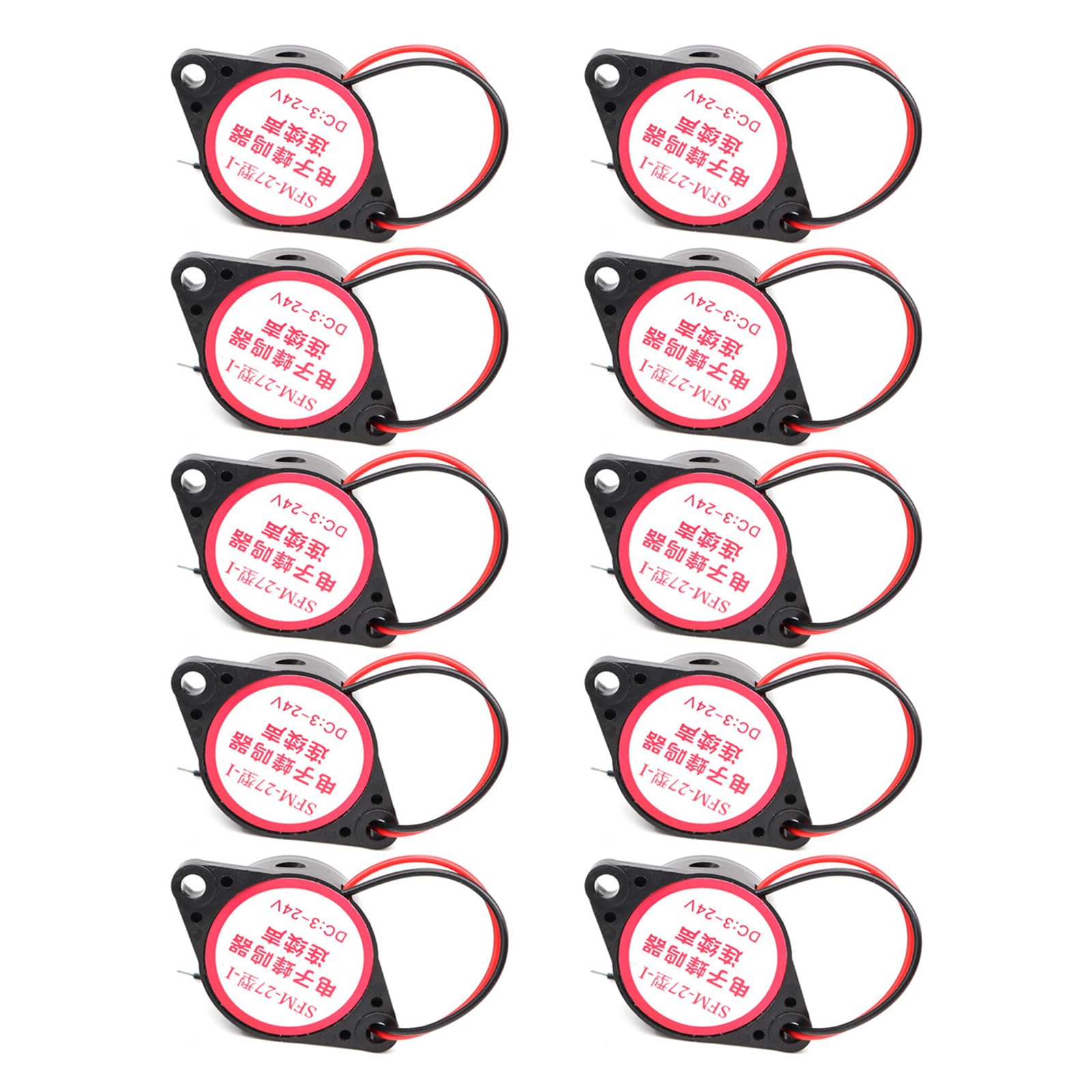 Jazuaiao Multicolor 10Pcs High Decibel Alarm Buzzers Dc3~24V Piezoelectric Sound Devices For Educational Circuits And Experiments Sound Alarm