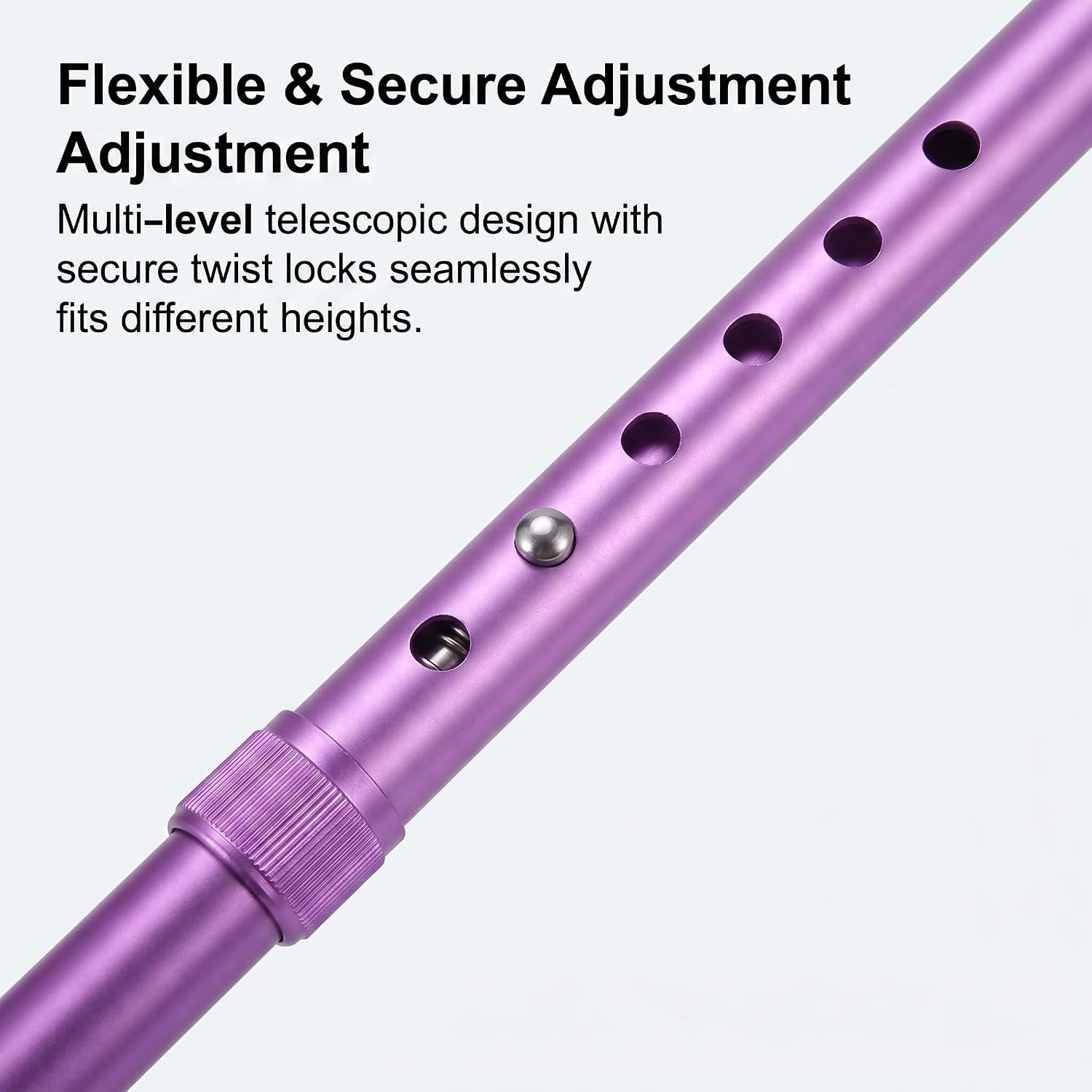 Purple Forearm Crutches for Adults, Dutch Velvet Gray Pads, Lightweight Adjustable Aluminum, Anti-Slip Tips & Comfortable Grips for Injury Recovery (1 Pair)