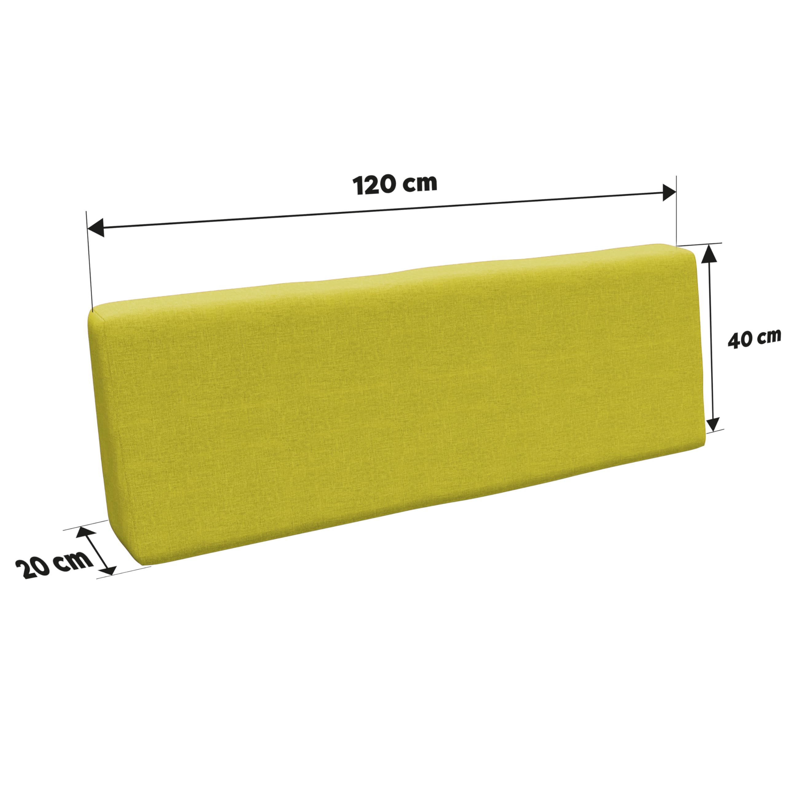 POKAR Fundas de Cojín para Europalés/Europalet: 1x Cojín-Asiento 120x80 +1x Cojín-Respaldo 120x40, Lima