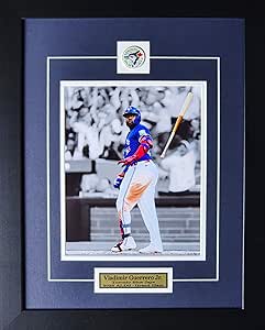 Vladimir Guerrero Jr. Toronto Blue Jays 2025 ALDS Grand Slam Bat Flip Baseball Memorabilia 8x10 Frame (Back Spotlight)