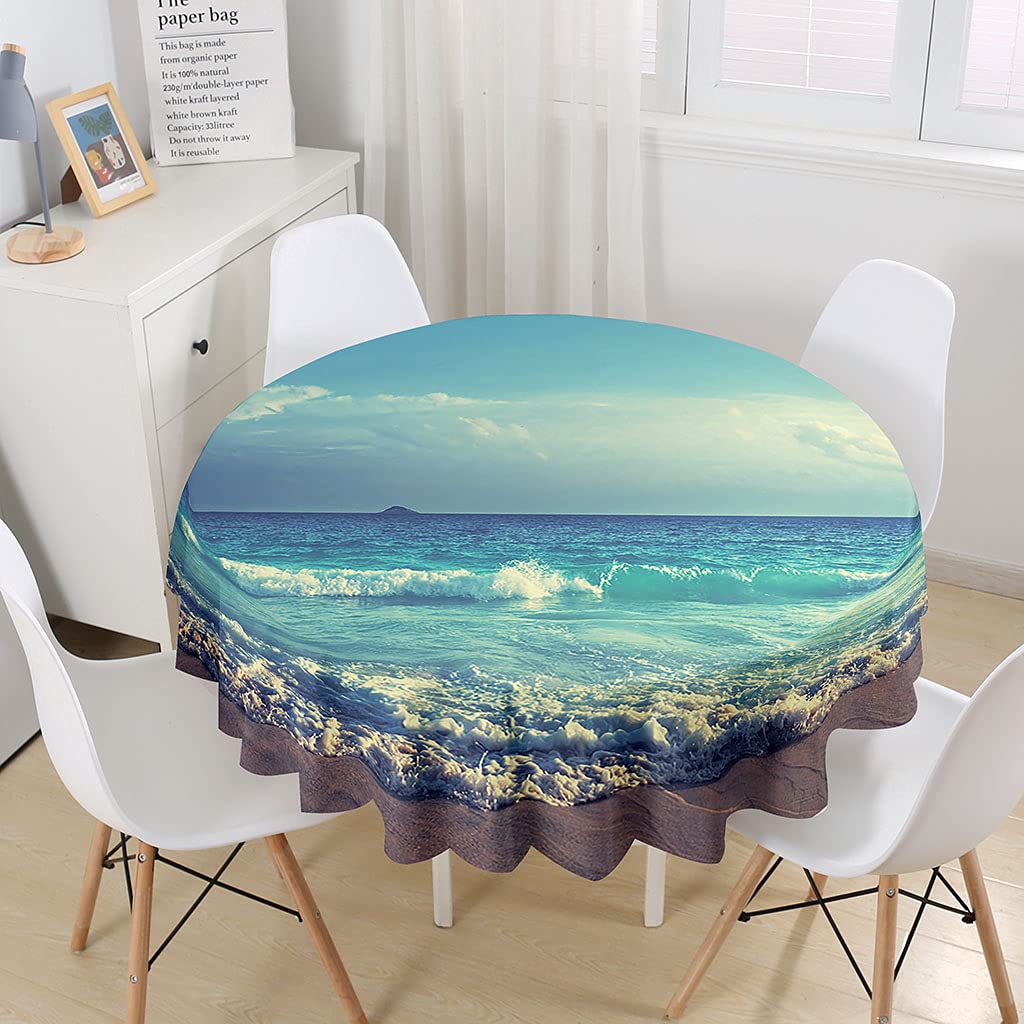 Memkey – Nappe ronde en plastique enduit 140 cm – Imperméable, anti-tache, anti-rayures – Design élégant fleurs pour pique-nique, extérieur Memkey – Nappe ronde en plastique enduit 140 cm – Imperméable, anti-tache, anti-rayures – Design élégant fleurs pour pique-nique, extérieur
