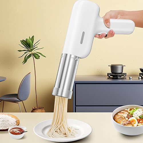 Miniatura 9 de Máquina de pasta eléctrica de mano, fabricante de fideos portátil, máquina de fideos de mano, máquina automática recargable para hacer pasta