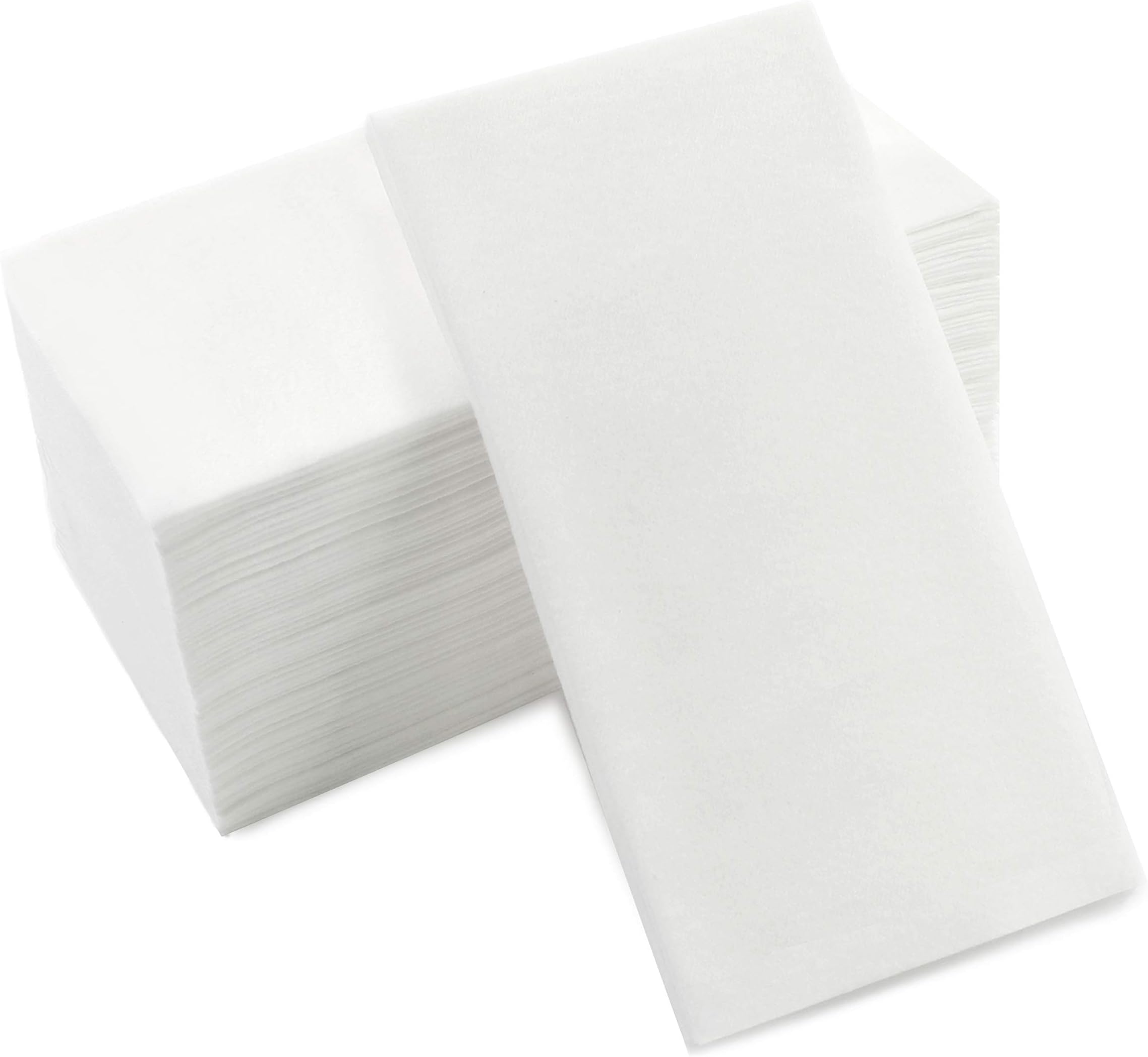 Cavepop 100 Set Disposable White Dinner Napkins, Linen Feel Hand Paper Towels for Plates, Dinner Table, Wedding, Guest Bathroom, Kitchen & More - 8.25 x 4 Inches