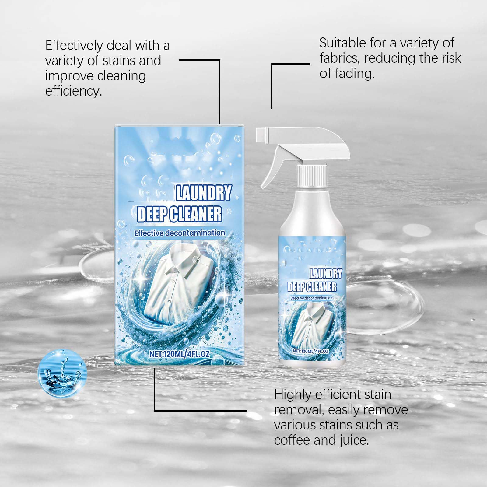Upgraded Emulsifier Fleckenentferner Spray für Kleidung, Mehrzweck-Wäsche Fleckenentferner, Soft Fabric Spot Cleaner Spray, stellt Farbe Lifts Öl Kaffee Tinte Flecken Gelb Fleckenentferner (5pcs)