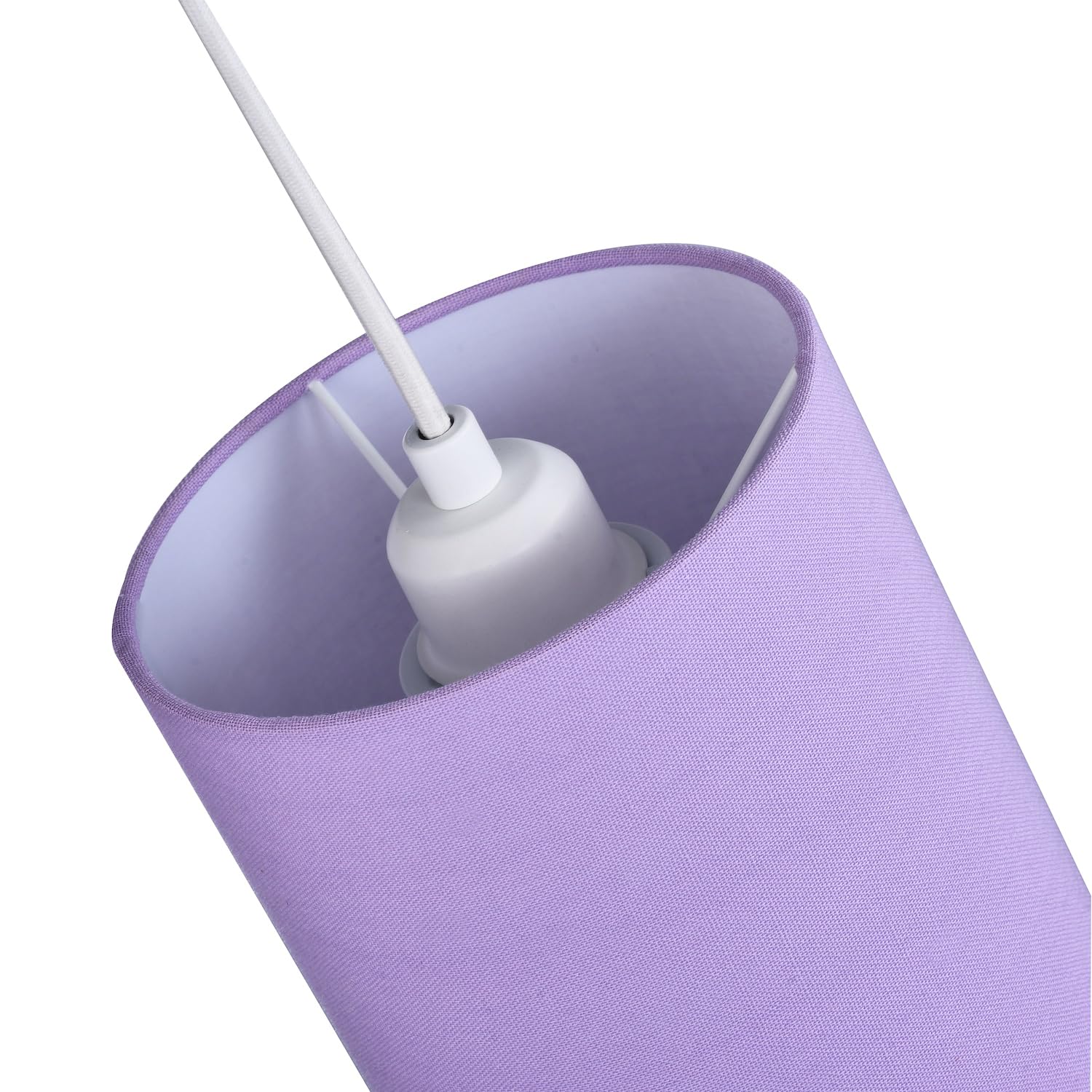 Contemporary and Elegant Soft Lilac Linen Fabric Cylinder Lamp Shade for Wall Ceiling or Table - 18cm High 40w Maximum Suitable for The Home or Business by Happy Homewares — view 3