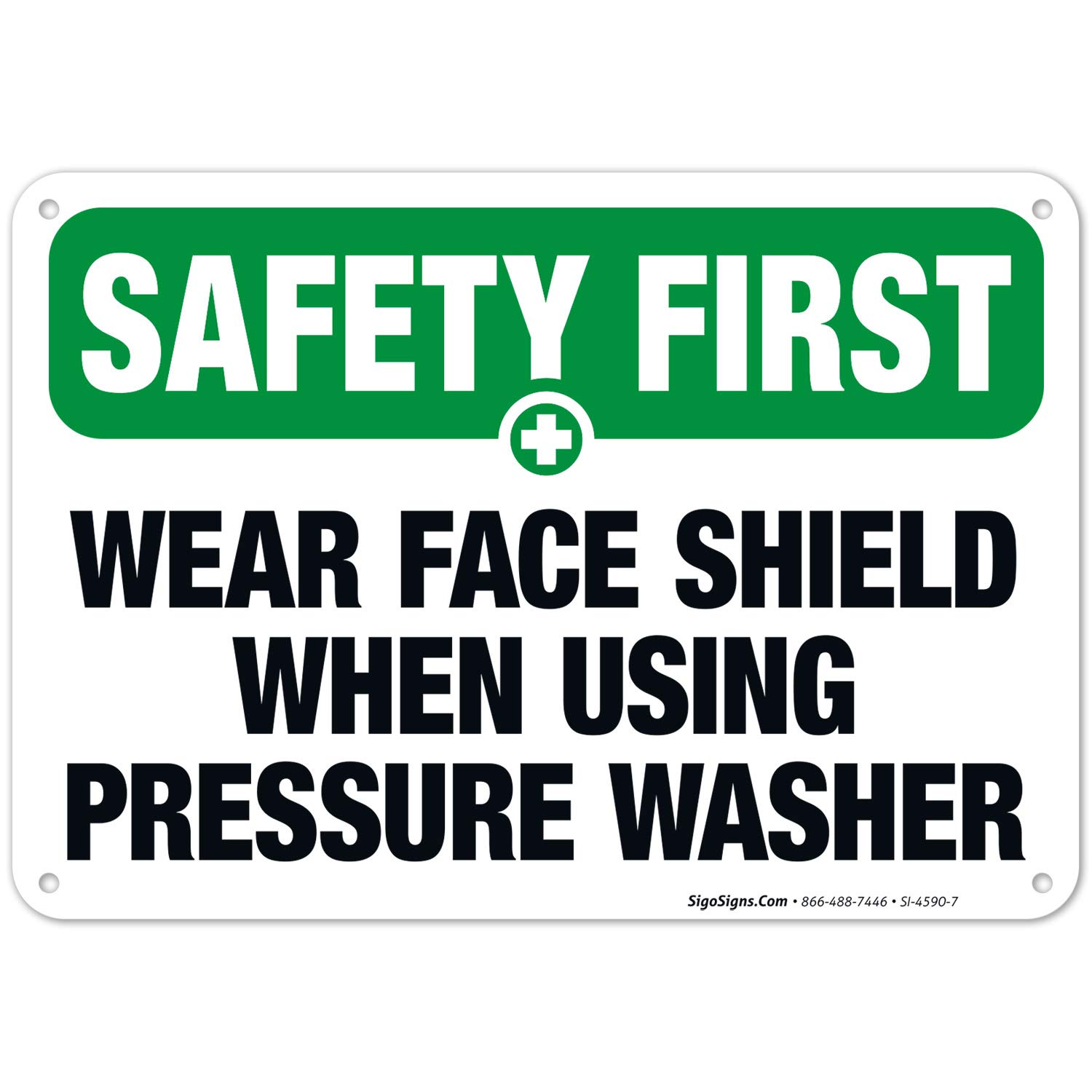 Wear Face Shield When Using Pressure Washer Sign, OSHA