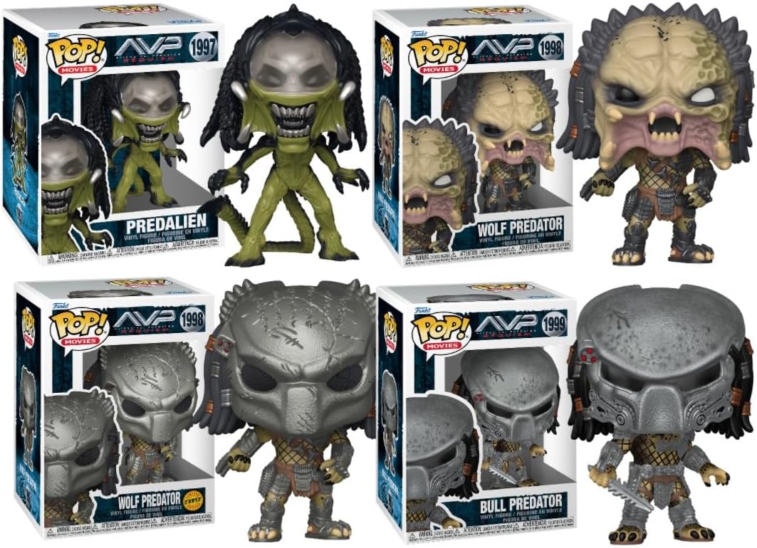 Amazon.com: Funko Pop! Movies Aliens vs Predator Requiem Set de 4 con ...