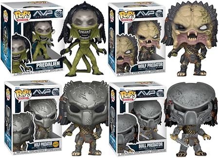 Amazon.com: Funko Pop! Movies Aliens vs Predator Requiem Set de 4 con ...