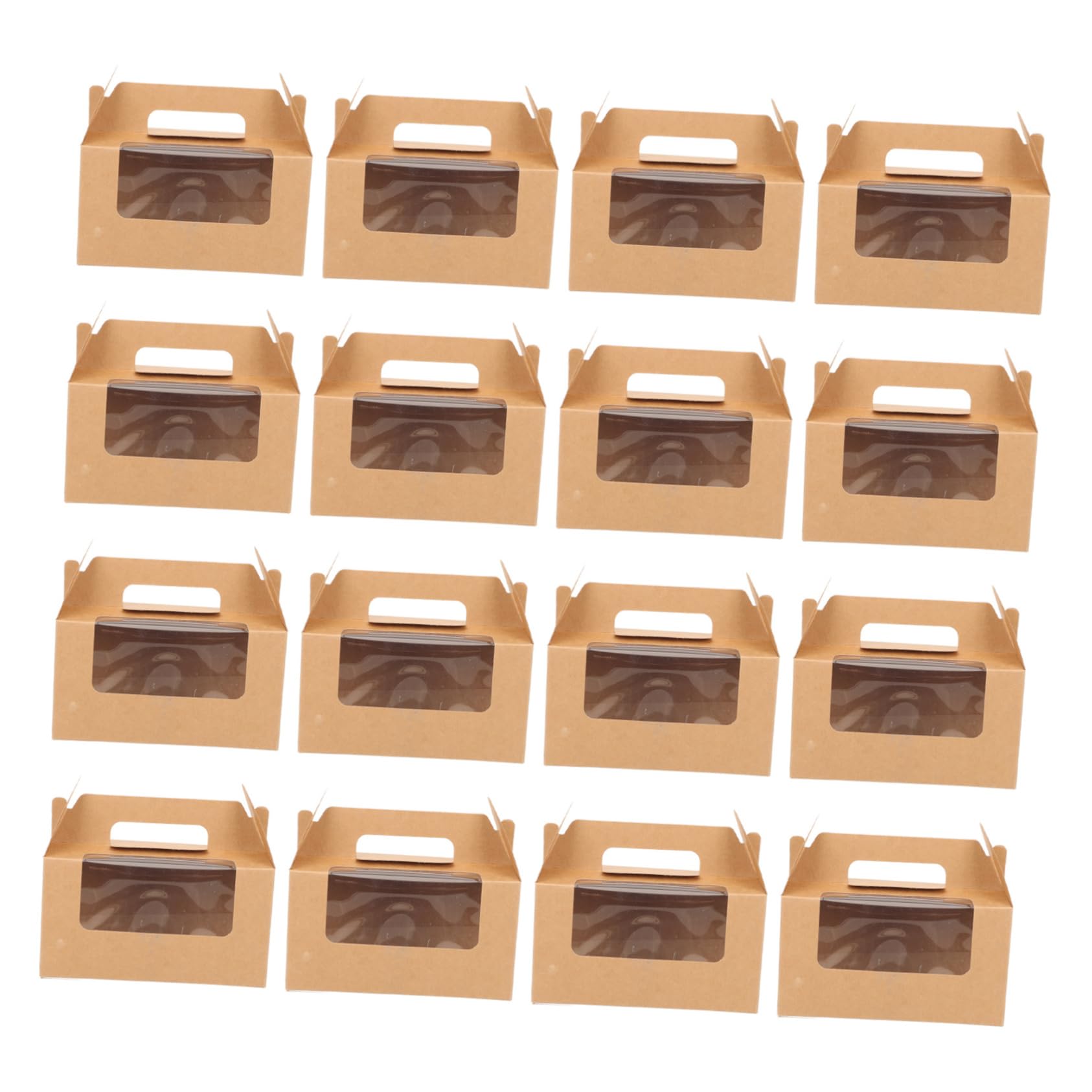 ABOOFAN 16Pcs Muffin Cake Box with Window Versatile Cupcake Packing Box for Egg Tarts and Desserts and for Parties and