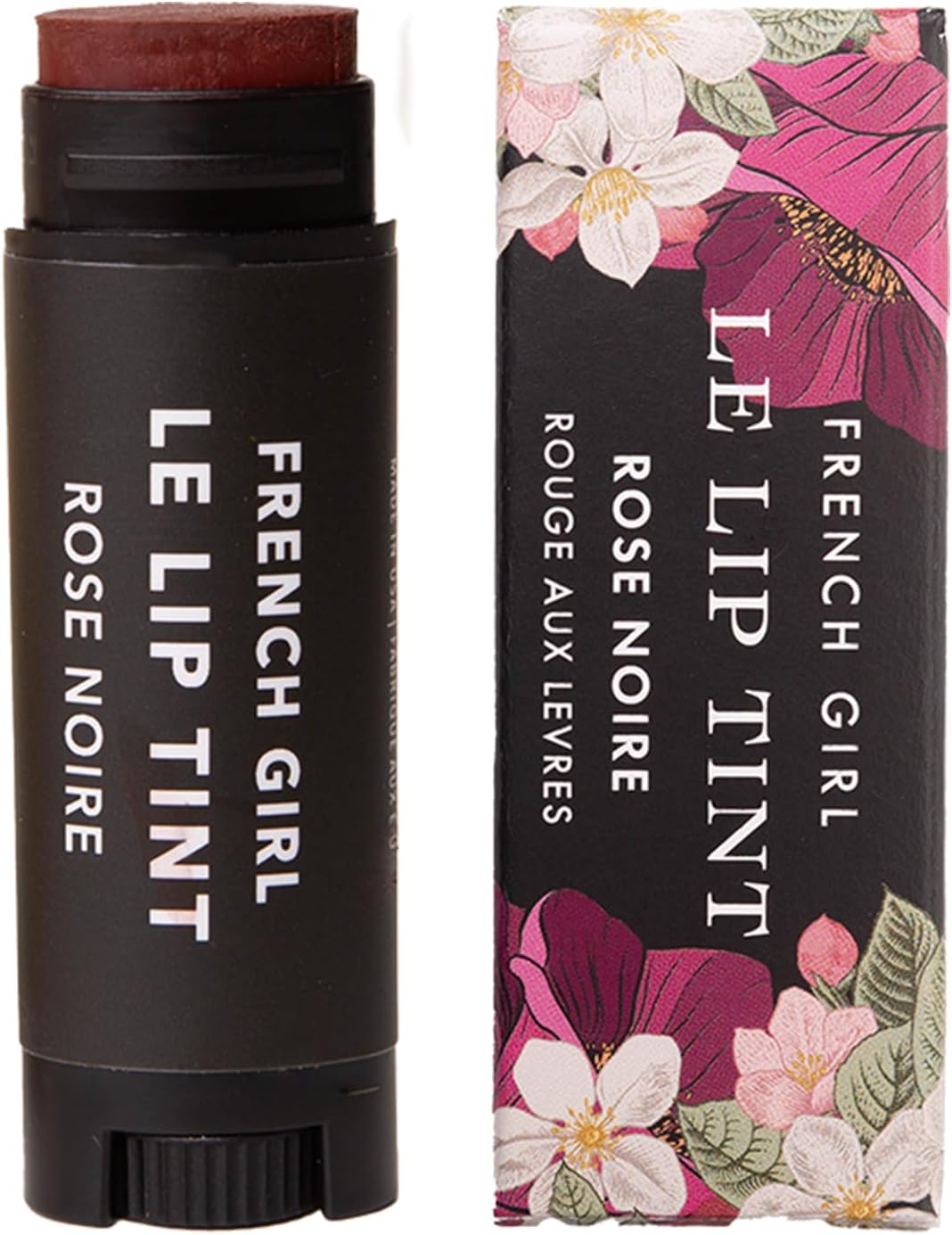 French Girl Le Lip Tint - Moisturizing & Hydrating Lip Balm for Sheer, Buildable Coverage & Shine, Clean Formula, Organic Ingredients, Vegan & Cruelty-Free - Rose Noire