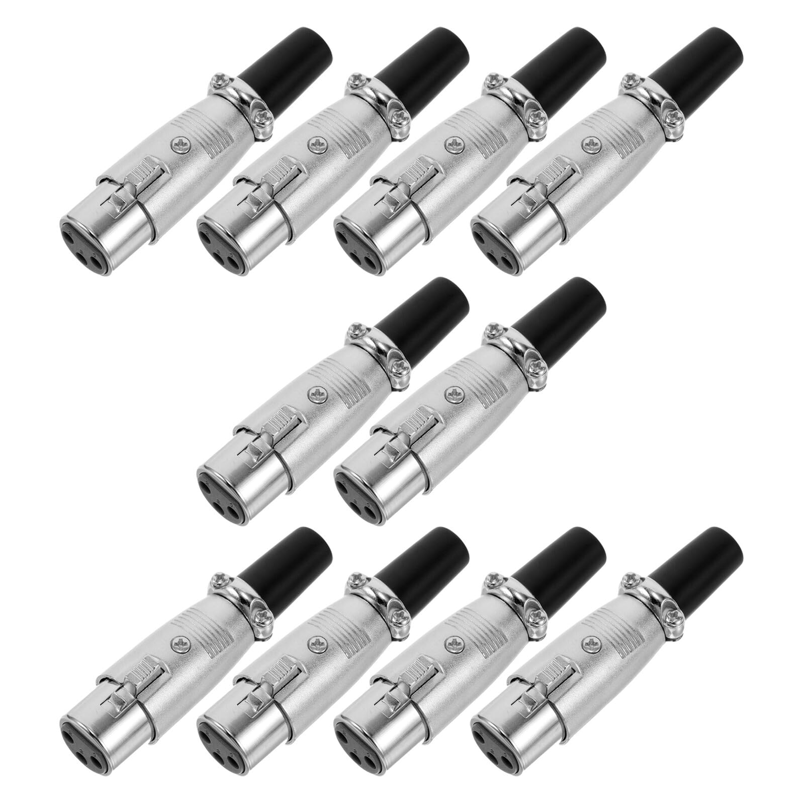 Conectores XLR hembra de 3 contactos para micrófono y cable de audio en estudio 8
