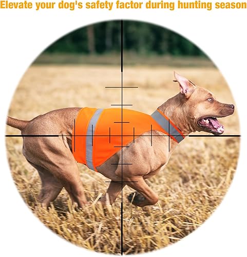 Miniatura 3 de Chaleco reflectante para perro de 2 piezas para caza, chaleco de seguridad para perro naranja brillante de alta visibilidad, chaqueta reflectante