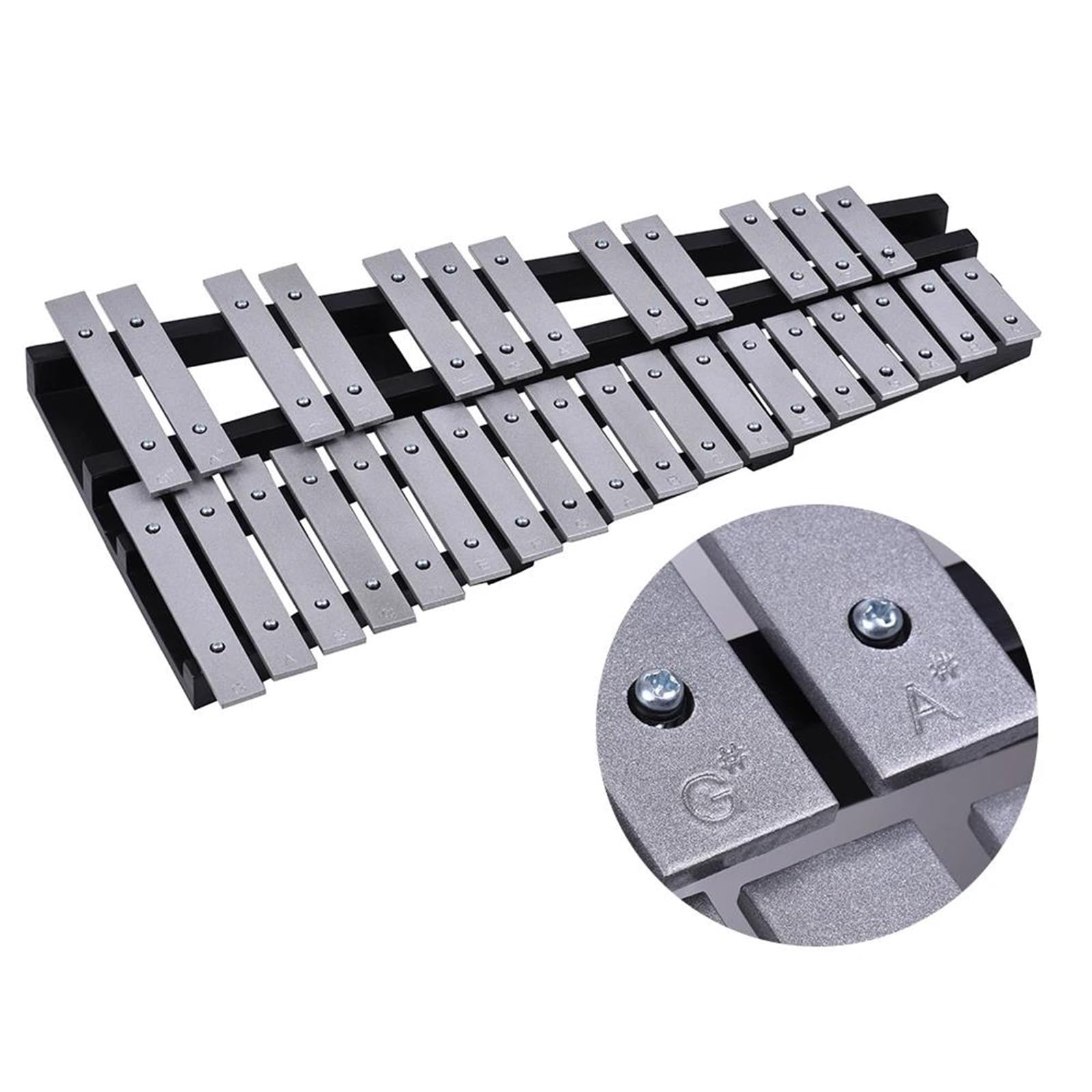 Ksylofon Składany 30-nutowy Ksylofon Glockenspiel Drewniana Rama Pręty Aluminiowe Perkusyjny Instrument Muzyczny Z Torbą Do Przenoszenia