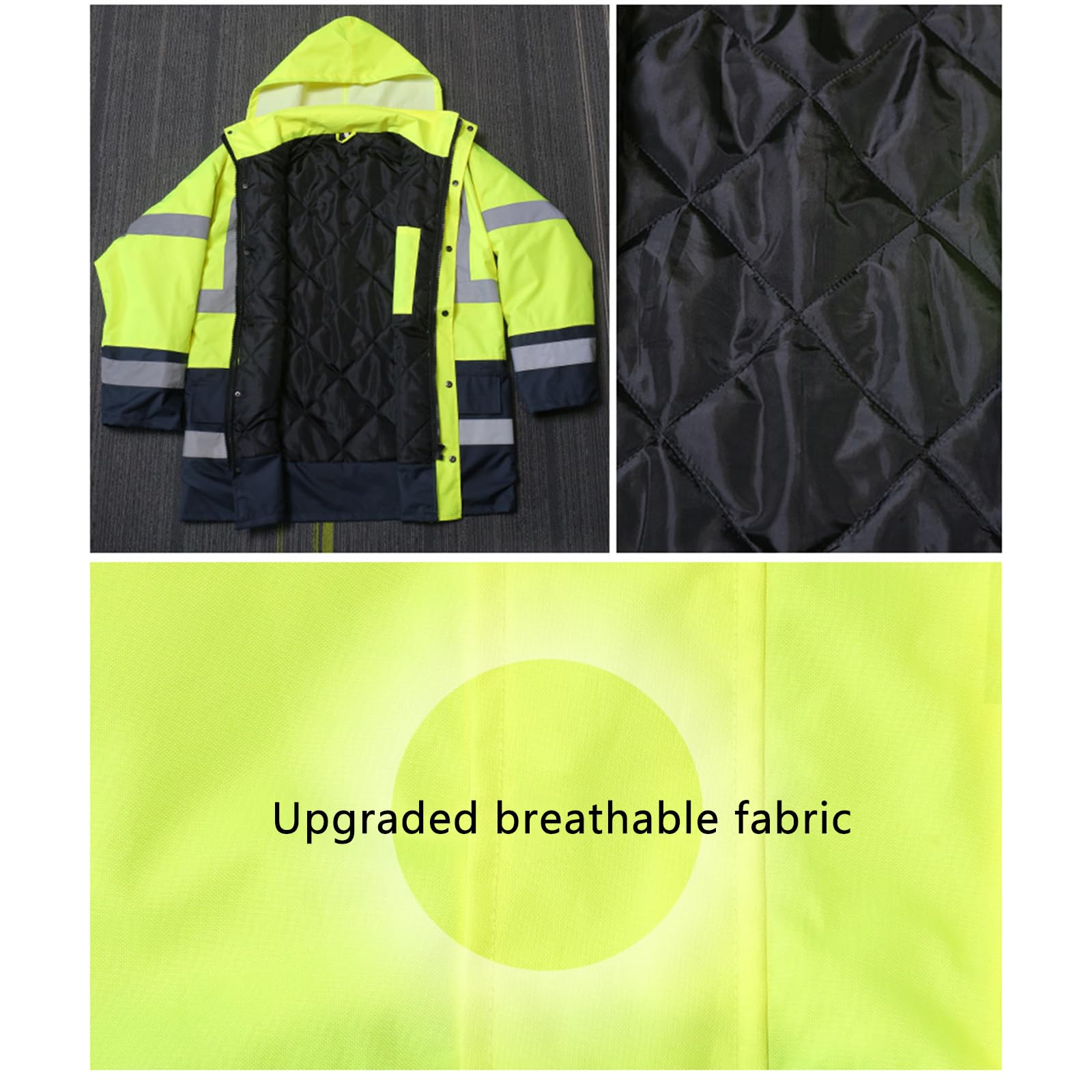 Arbeitsjacken mit ergonomischer Passform, hohe Sichtbarkeit, reflektierende, spritzwassergeschützte, isolierte Jacken für bequeme Bewegung auf der Baustelle, Arbeitsschutzkleidung