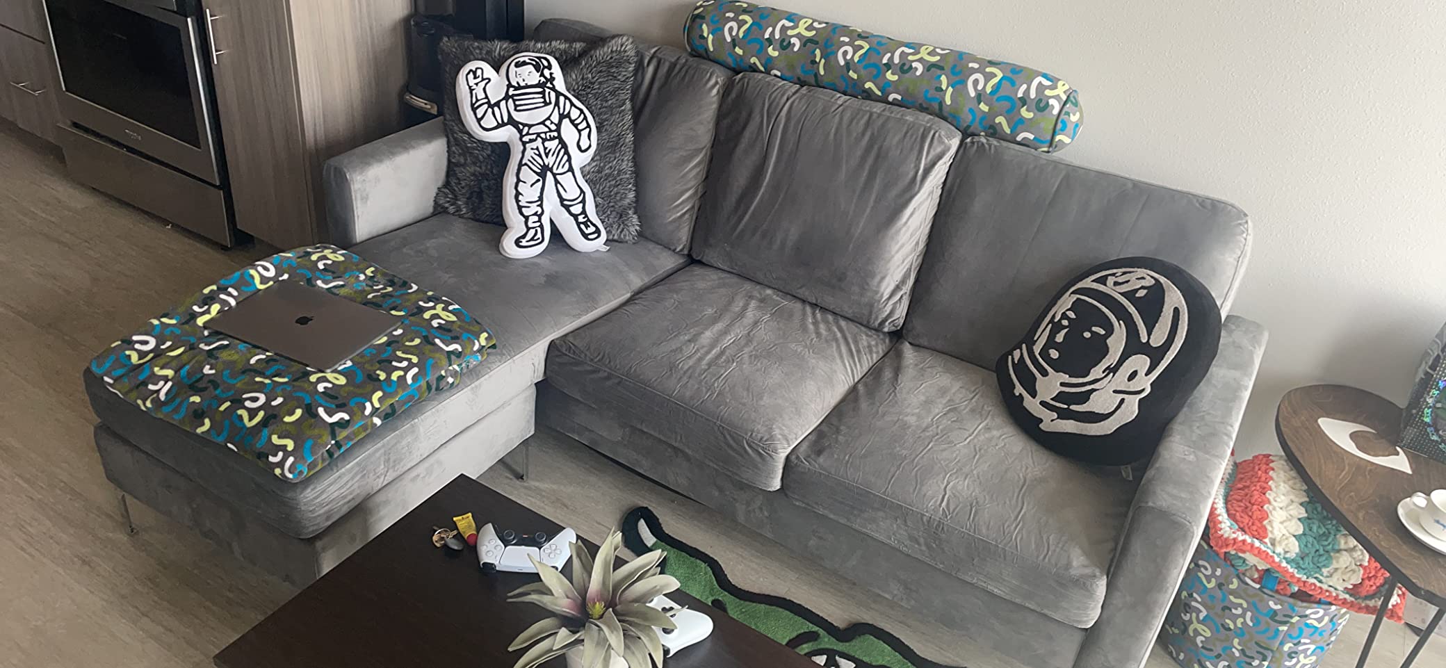 37/mo Finance Novogratz Chapman Sectional Sofa with Chrome Legs