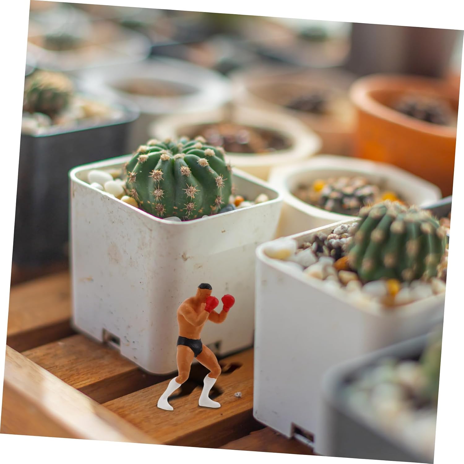 Kisangel Miniature Boxing Figures Scale Realistic Tiny People Figurines for Model Train Accessories and Sand Tray Decor Exclusive Collectible Sports Diorama Figure