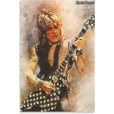 KRIADO Vintage Rock Guitarist Randy Rhoads Canvas Wall Art 12x18in