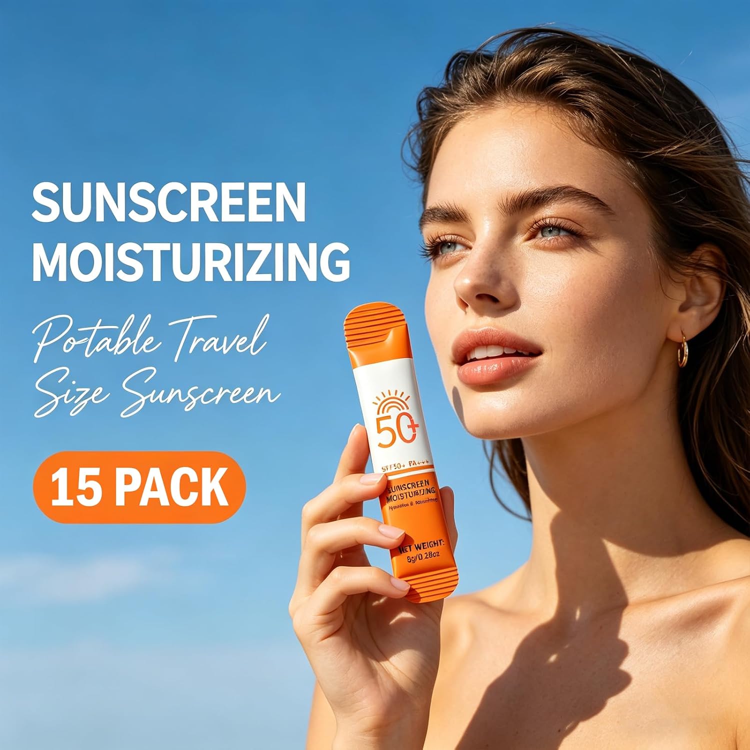 15 Pack Mini Sunscreen Bulk, SPF 50+++ Travel Size Sunscreen for Face and Body, Waterproof & Non-Greasy Sun Screen, Beach Must Haves for Travel, Party Favors & Thank You Gifts, 0.28 OZ/Pack