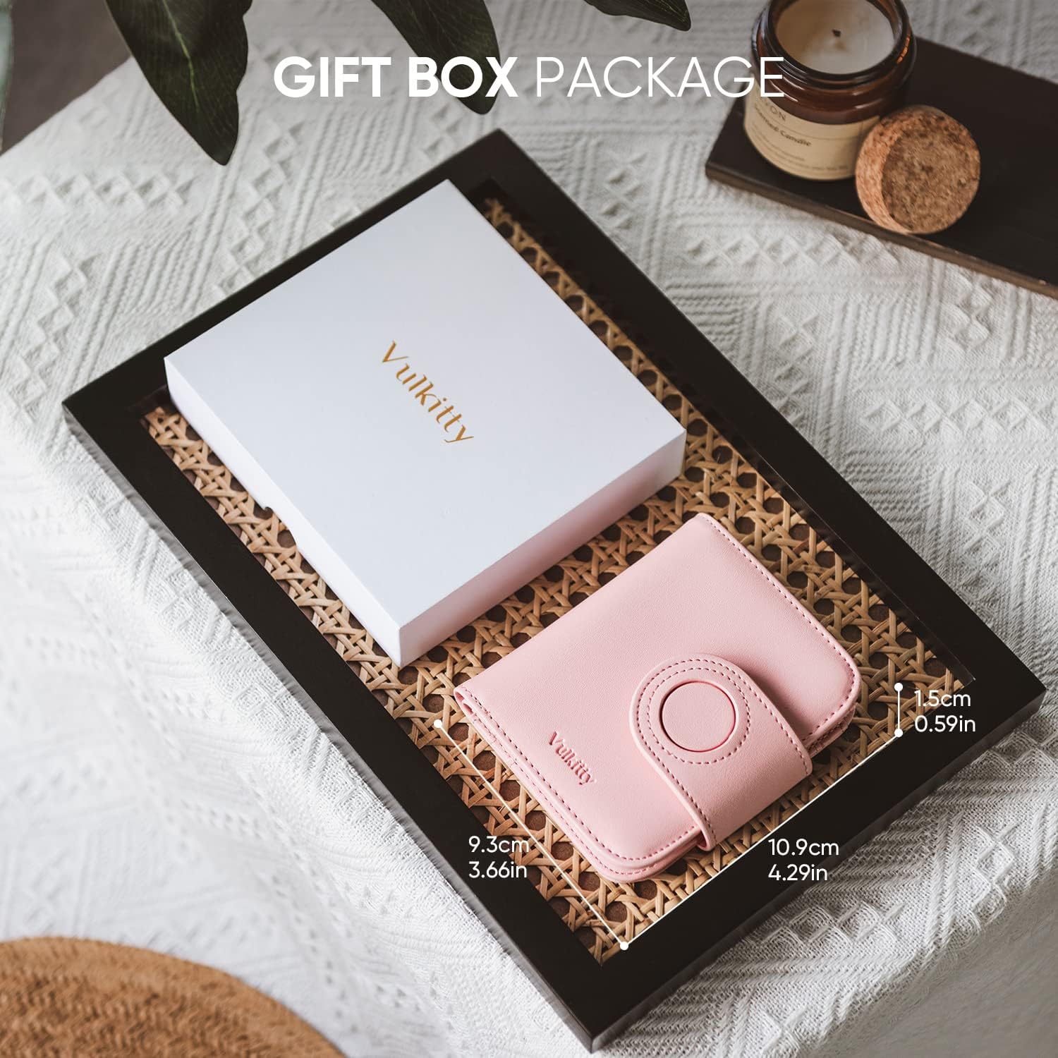 Vulkitty Womens Small Wallet for Air Tag RFID Blocking Vegan Leather Air Tag Wallet for Women - Image 6