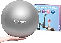 Vista 8 de Cikyner Pelota de pilates suave, pequeña pelota de ejercicio de 9.1-9.8 in, mini pelota de gimnasio con popote inflable, adecuada para pilates