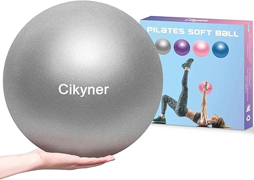 Miniatura 1 de Cikyner Pelota de pilates suave, pequeña pelota de ejercicio de 9.1-9.8 in, mini pelota de gimnasio con popote inflable, adecuada para pilates,