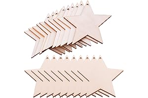 Pack of 50 Unfinished Wooden Stars Cutouts