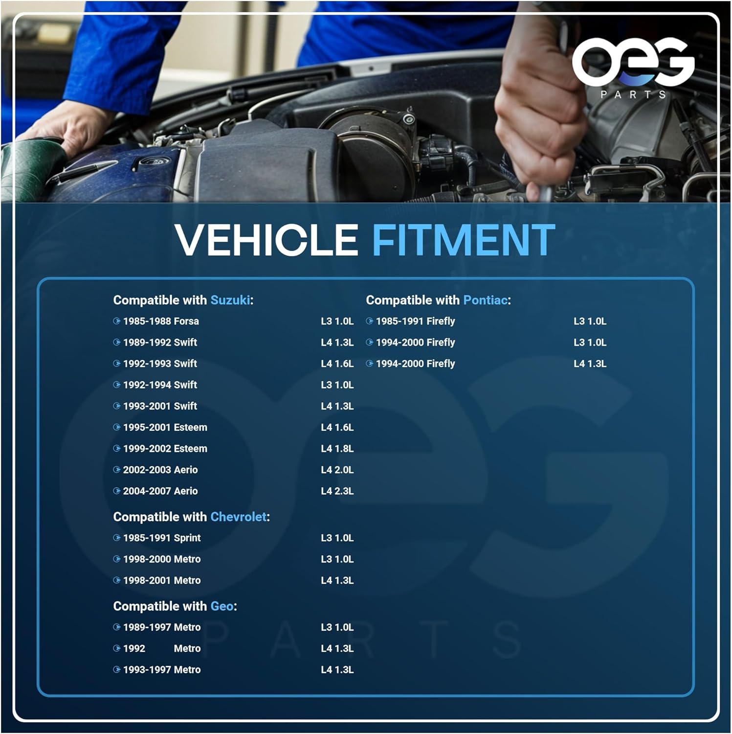 OEG Parts New Starter Compatible with Chevrolet 1.0L Sprint 1985-91, Metro 1998-00, Compatible with Pontiac Firefly 1.3L 1994-00, Compatible with Suzuki Aerio 2.0L 2002-03, 2.3L 2004-2007 31100-82612