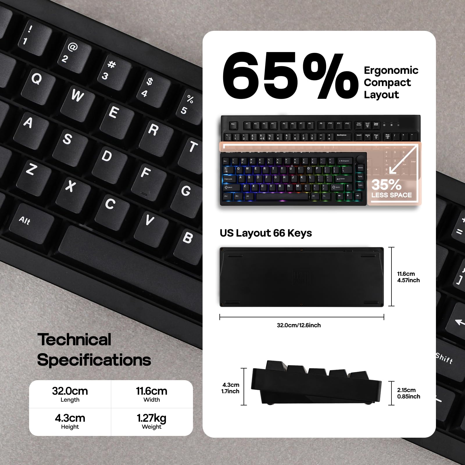 Amazon.com: EPOMAKER P65 QMK/VIA Wireless Aluminum Gaming