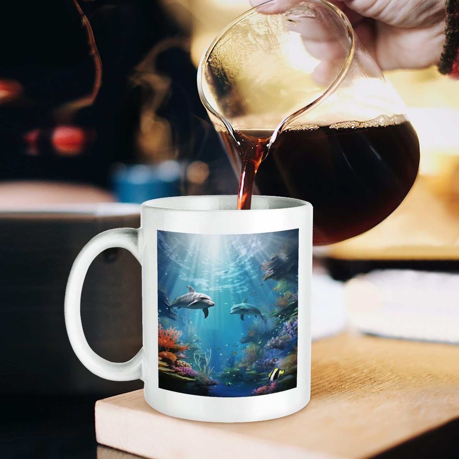 Amazon.com: VFMNT Blue Sea Underwater Fish Coffee Mugs Modern