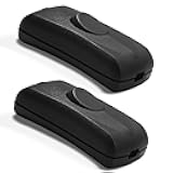 Betus Inline Cord Switch AC12V/110V/220V MAX 2A - On/Off in Line Cord Appliance Button Switches for Bedroom Desk Lamp LED Light Replacement - DPST Control (2 Pack)