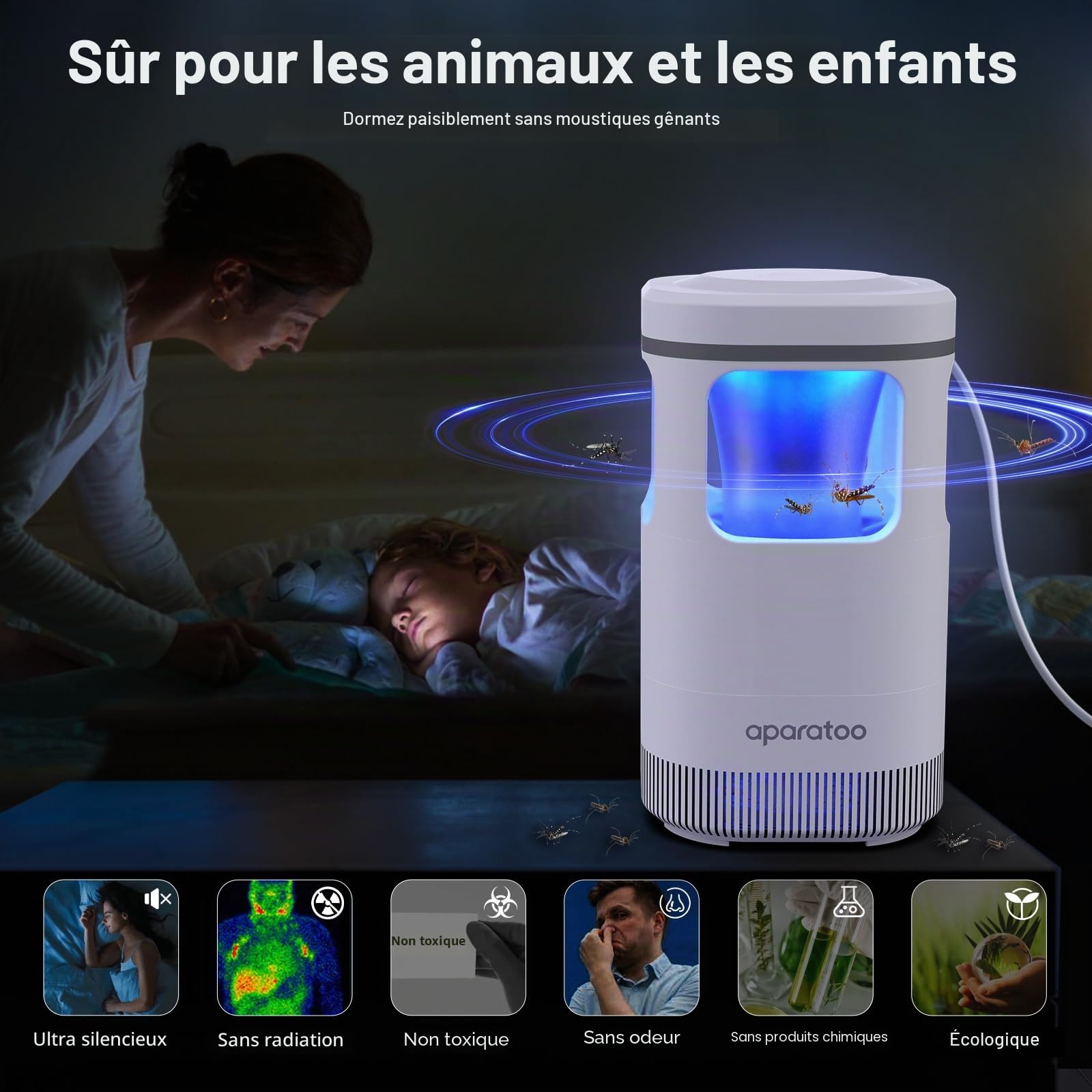 Lampe Anti Moustique Electrique,Anti Moustique Exterieur Intérieur Lampe Anti Insectes Repulsif Moustique Anti Mouche Tue Mouche Electrique Jardin Contre Les Insectes pour Camping l'usage Domestique