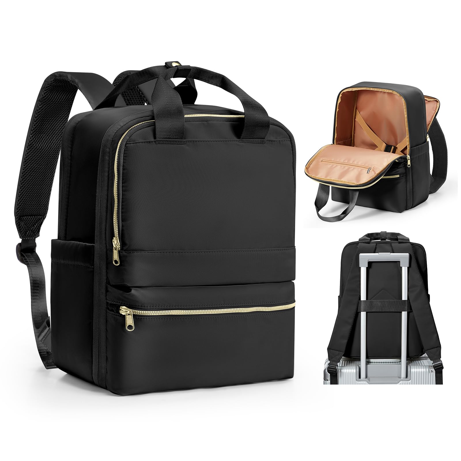 bergsalz Zaino Ryanair 40x30x20 Zaino Da Viaggio Ryanair 40x20x25 Aereo Bagaglio a Mano 40x30x20 Borsa Lavoro Donna Uomo 20L Impermeabile Porta Pc 14 Pollici Nero