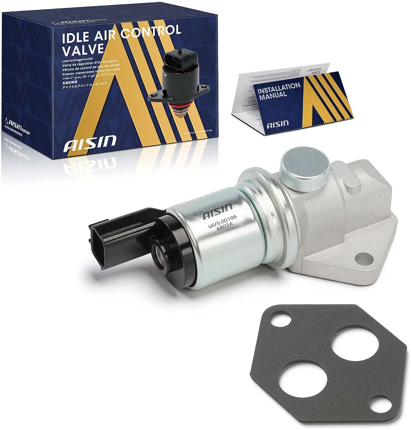 AISIN AFTERMARKET IAVS-00106 Idle Air Control (IAC) Valve - Compatible with Suzuki Aerio 2002 2003, Esteem 1999-2002, Sidekick 1996-1998 - L4 1.8L 2.0L
