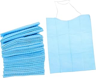WRITWAA 120 Piezas babero impermeable Baberos de babeo babero adulto baberos adultos para ancianos babero para adultos para comer de polivinilo Azul Color Aleatorio
