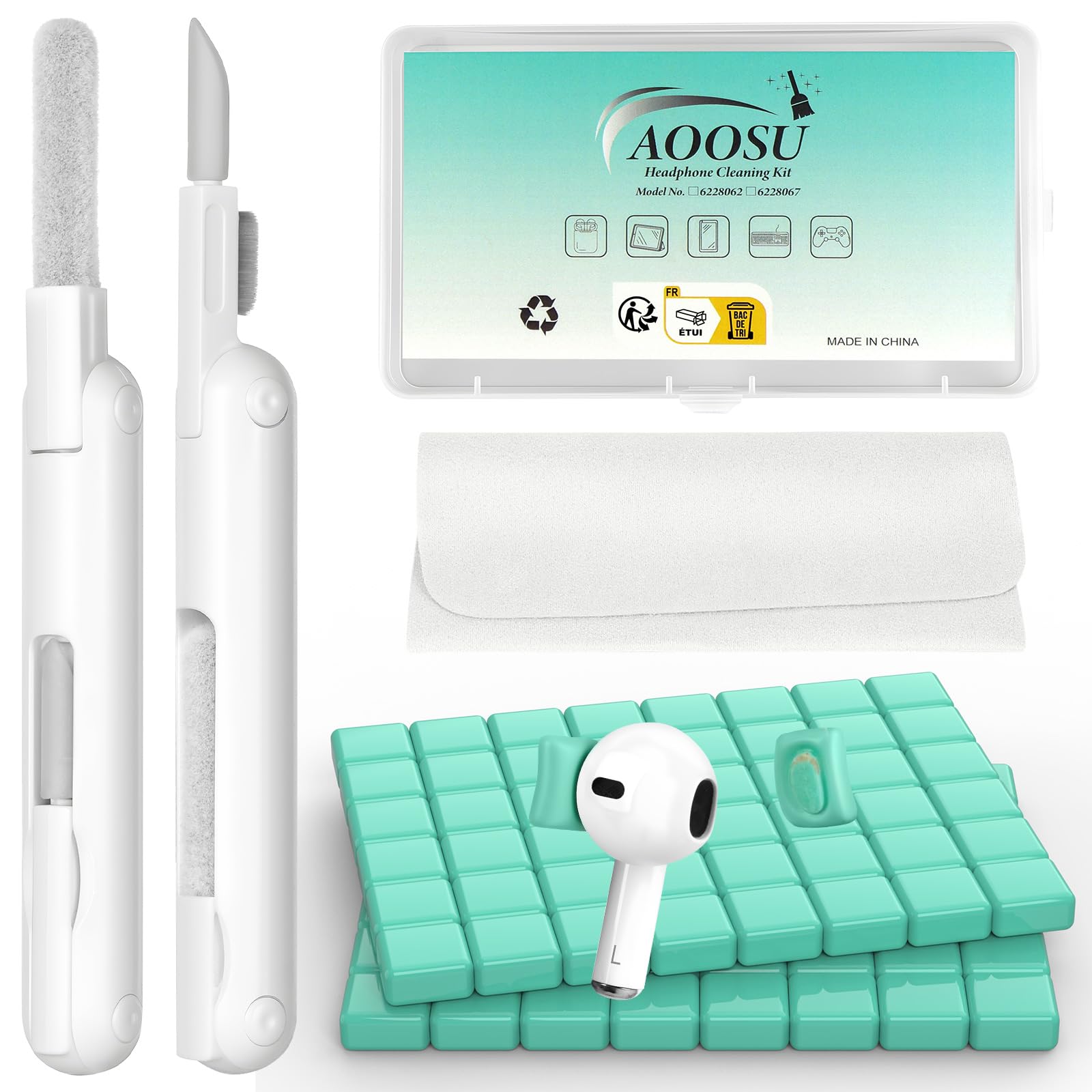 Kit di Pulizia, Pasta di Pulizias, Argilla Detergente, per Kit di Pulizia AirPod per Custodia di Ricarica AirPods, Cuffie, Telefono, Dispositivi Elettronici (Verde)
