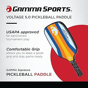 GAMMA Pickleball Paddles, Quantum Series, Micron 5.0, Neutron 5.0, Voltage 5.0, Atomic 5.0, USAPA Approved, Graphite Pickleball Paddle, Polypropylene Core, Honeycomb Grip, Great Feel, More Control